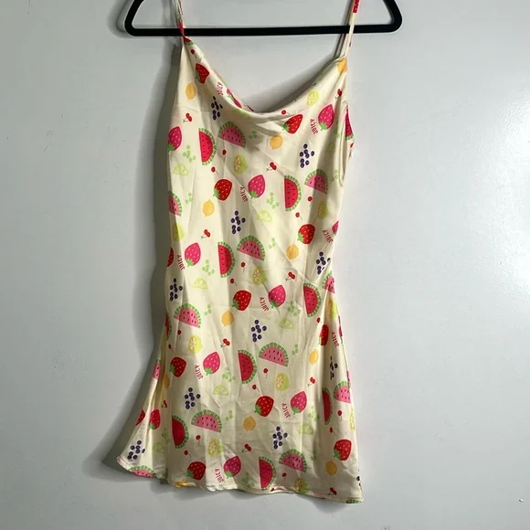 PEPPERMAYO MAYO Panama cowl neck Tutti fruitti mini slip dress 2 new doll kill - Picture 3 of 11